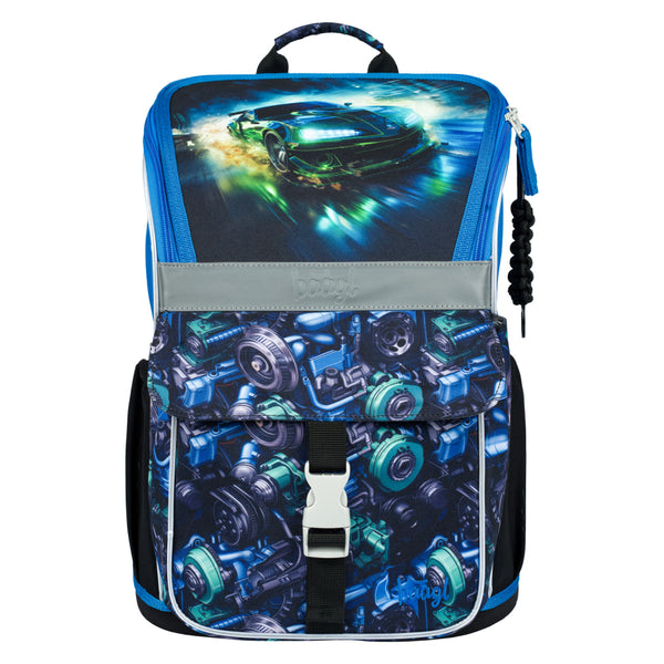 BAAGL SET 5 Zippy Závodní auto: aktovka, penál, sáček, zástěra, peněženka