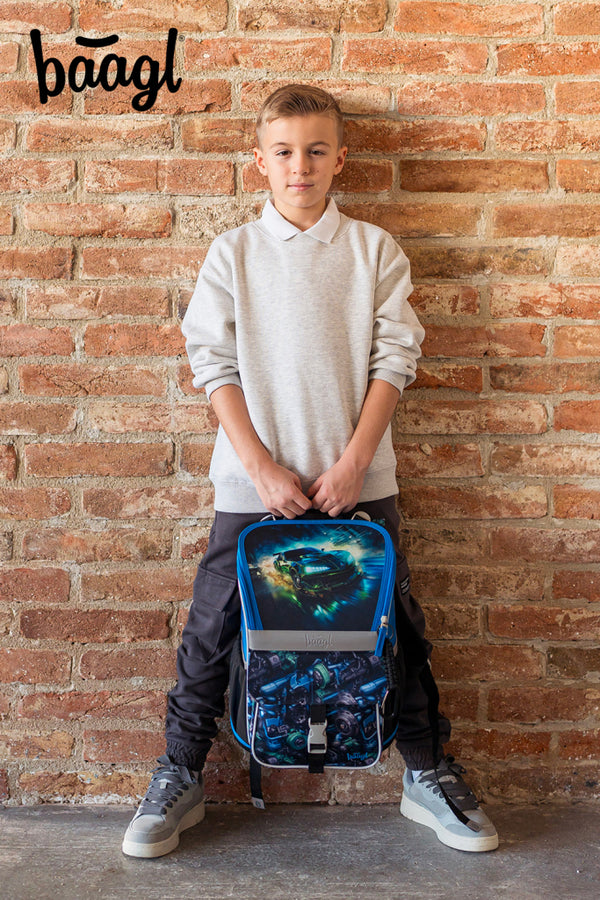 BAAGL SET 5 Zippy Závodní auto: aktovka, penál, sáček, zástěra, peněženka