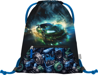 BAAGL SET 5 Zippy Závodní auto: aktovka, penál, sáček, zástěra, peněženka