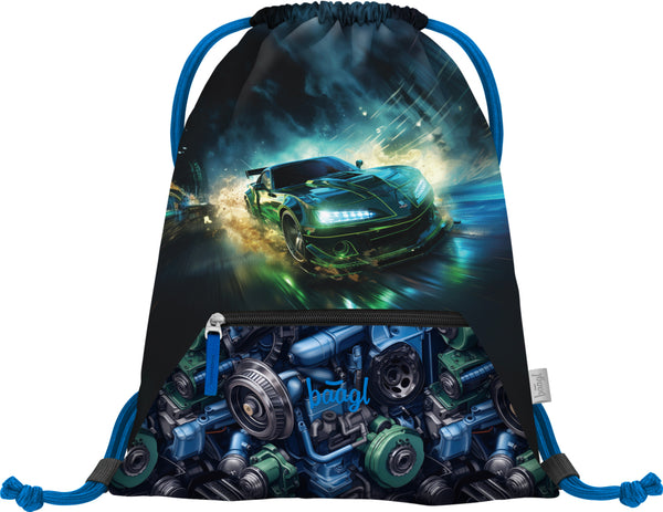 BAAGL SET 5 Zippy Závodní auto: aktovka, penál, sáček, zástěra, peněženka