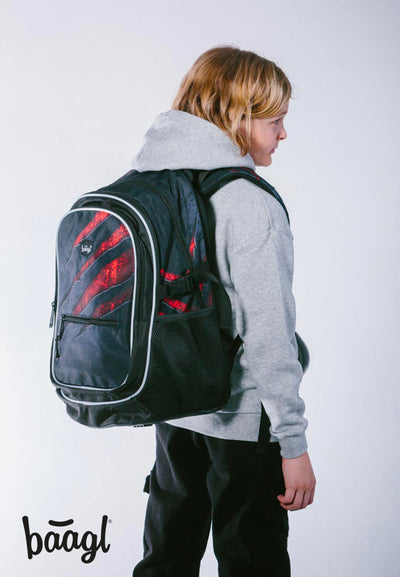 BAAGL SET 5 Core Láva: batoh, penál, sáček, ledvinka, obal na notebook