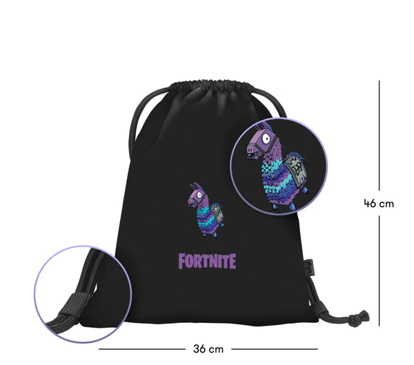 BAAGL SET 5 Core Fortnite Llama: batoh, sáček, ledvinka, obal na notebook, peněženka GRS