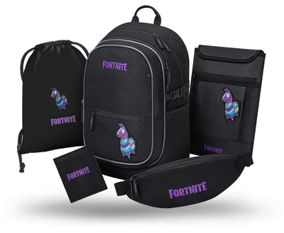BAAGL SET 5 Core Fortnite Llama: batoh, sáček, ledvinka, obal na notebook, peněženka GRS