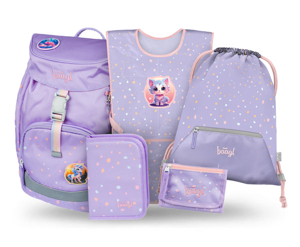 BAAGL SET 5 Airy Mazlíčci: batoh, penál, sáček, zástěra, peněženka
