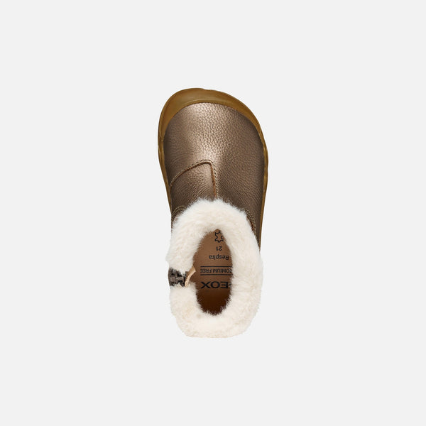 Hnědá dívčí barefoot kotníková obuv Geox Steppieup B6663A-022AK-C9006