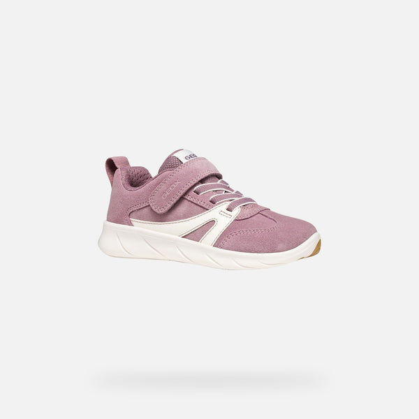 Starorůžové dívčí barefoot tenisky Geox Foot-run J66PCA-022BC-CA81Z