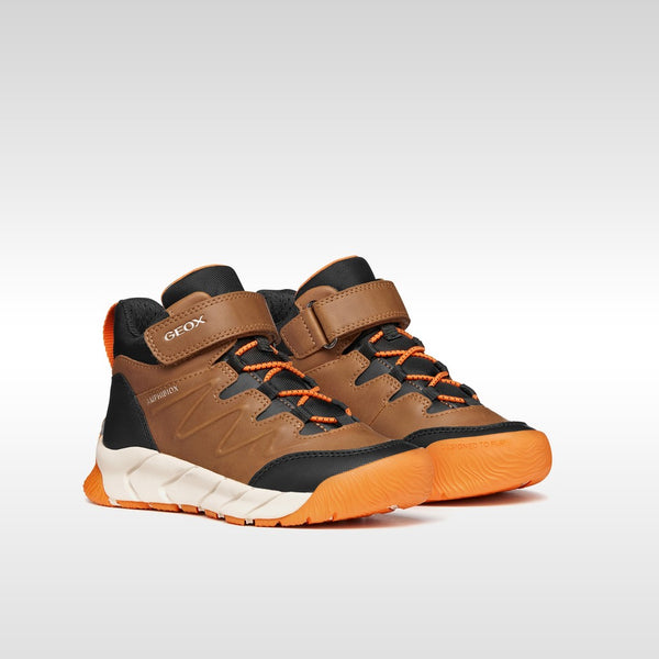 Hnědá zateplená chlapecká kotníková obuv Geox Flexyper Pro B J66NBD-0MEFU-C0013