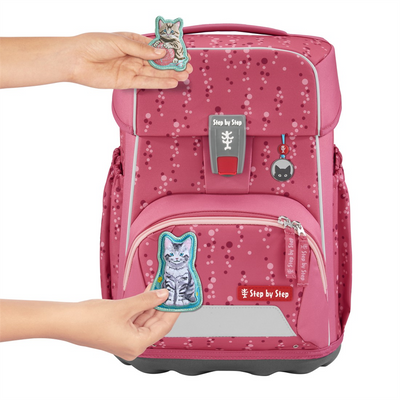 Školní aktovka Step by Step BASIS, Pink Bubbles - 4 dílný set, AGR certifikát