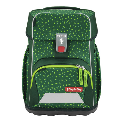 Školní aktovka Step by Step BASIS, Green Graphics - 4 dílný set, AGR certifikát