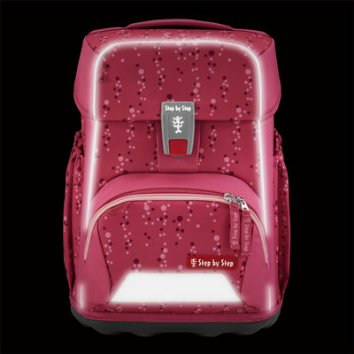 Školní aktovka Step by Step BASIS, Pink Bubbles - 4 dílný set, AGR certifikát