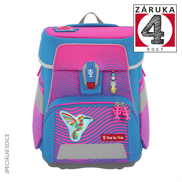 Školní aktovka Step by Step SPACE NEON, Kolibri Kaja - 5 dílný set, AGR certifikát