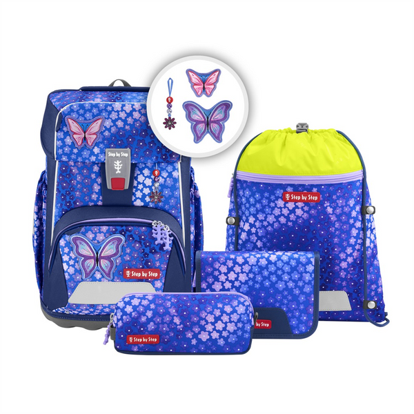 Školní aktovka Step by Step GIANT, Butterfly Maja - 5 dílný set, AGR certifikát