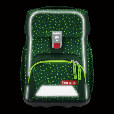 Školní aktovka Step by Step BASIS, Green Graphics - 4 dílný set, AGR certifikát
