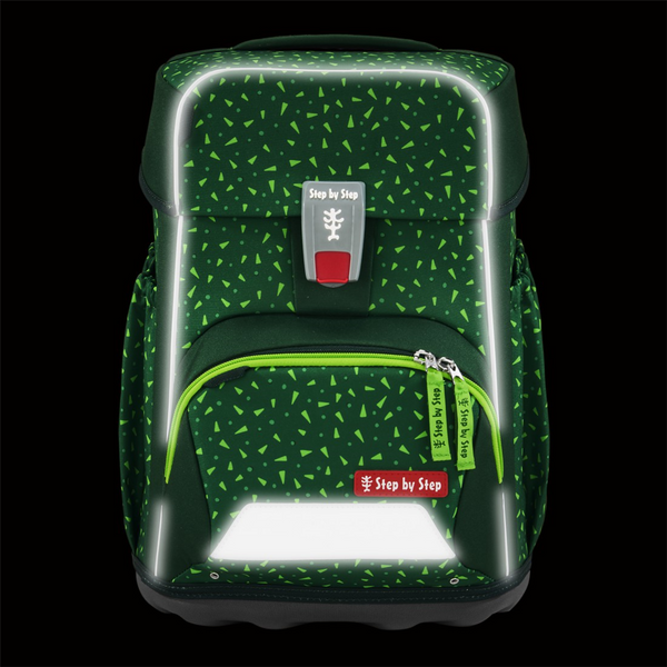 Školní aktovka Step by Step BASIS, Green Graphics - 4 dílný set, AGR certifikát