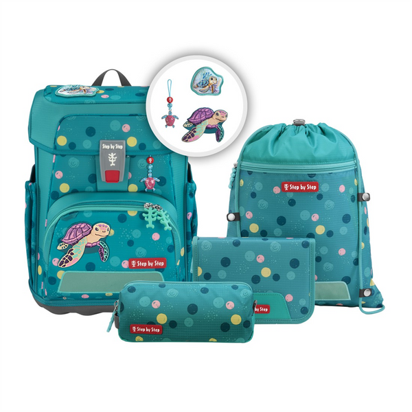 Školní aktovka Step by Step CLOUD, Turtle Josie - 5 dílný set, AGR certifikát