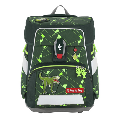 Školní aktovka Step by Step SPACE SHINE, Dino Night Tyro - 5 dílný set, AGR certifikát